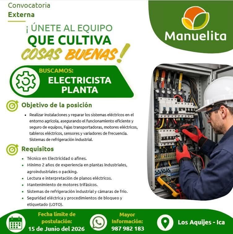Nuevas oportunidades laborales en Manuelita – Ica