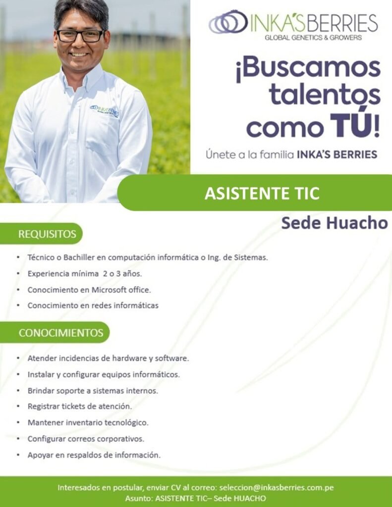 Oportunidades laborales para Inka Berries - Imagen 1