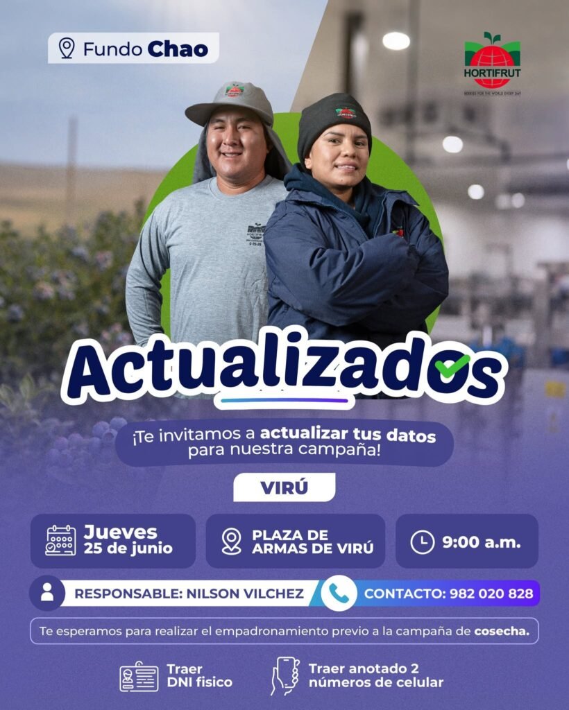 Oportunidades laborales en el sector agrícola – Hortifrut