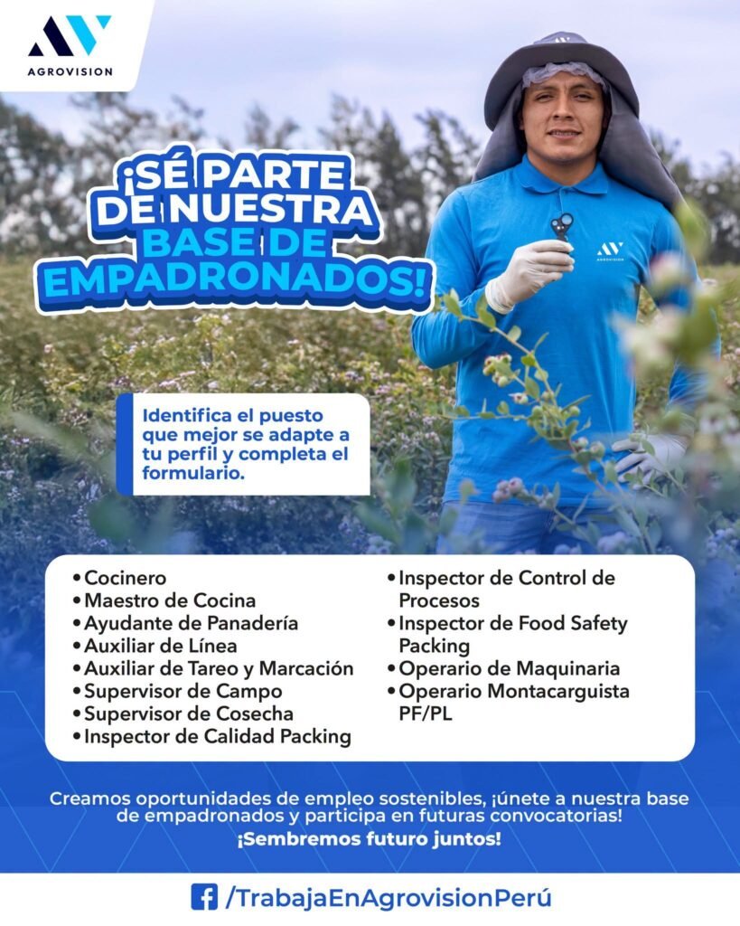 Tenemos nuevas oportunidades laborales en Agrovision