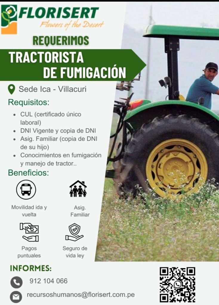 Oportunidad laboral en FLORISERT – Ica - Imagen 2