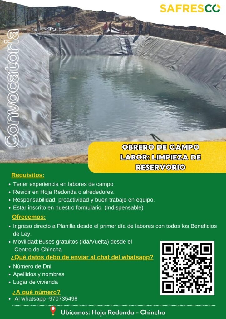 ¡Convocatoria laboral en SAFRESCO! - Chincha - Imagen 3
