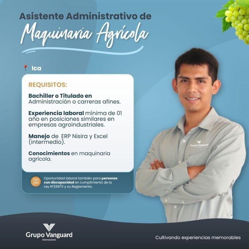 Asistente Administrativo de Maquinaria Agrícola en Vanguard