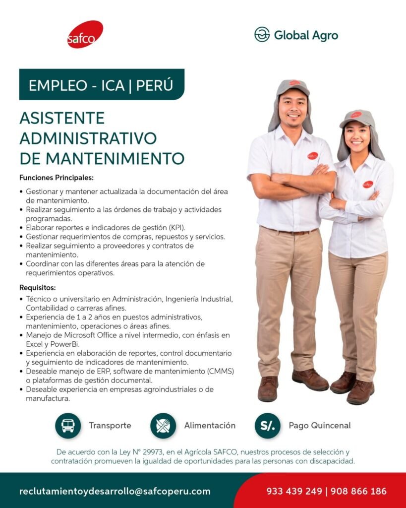 Técnico Soldador en Agrícola Safco, Ica - Imagen 5