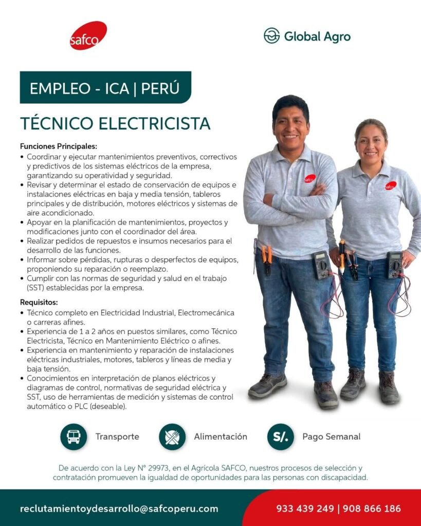 Técnico Soldador en Agrícola Safco, Ica - Imagen 3