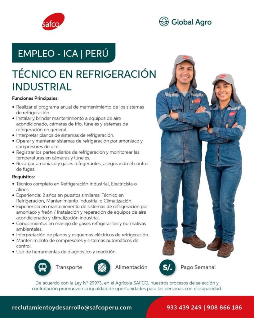Técnico Soldador en Agrícola Safco, Ica - Imagen 2