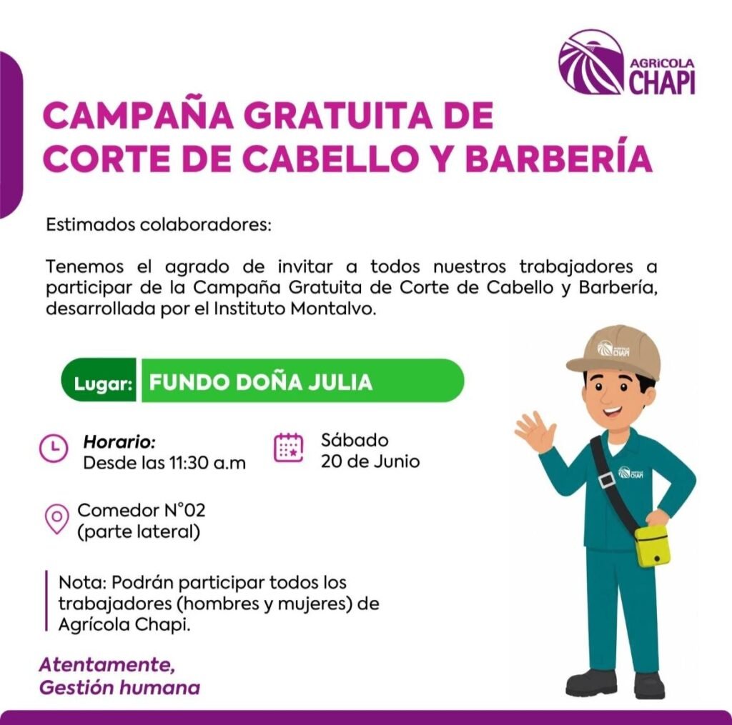 Corte de Cabello Gratuito para Trabajadores en Fundo Doña Julia