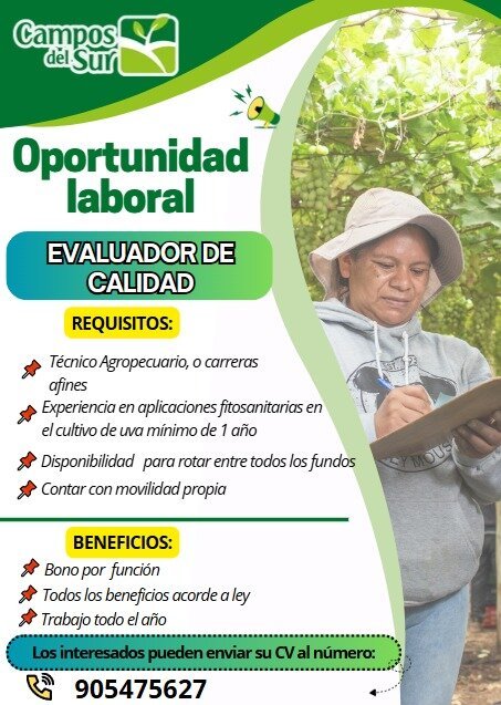 Evaluador de Calidad en campos del sur