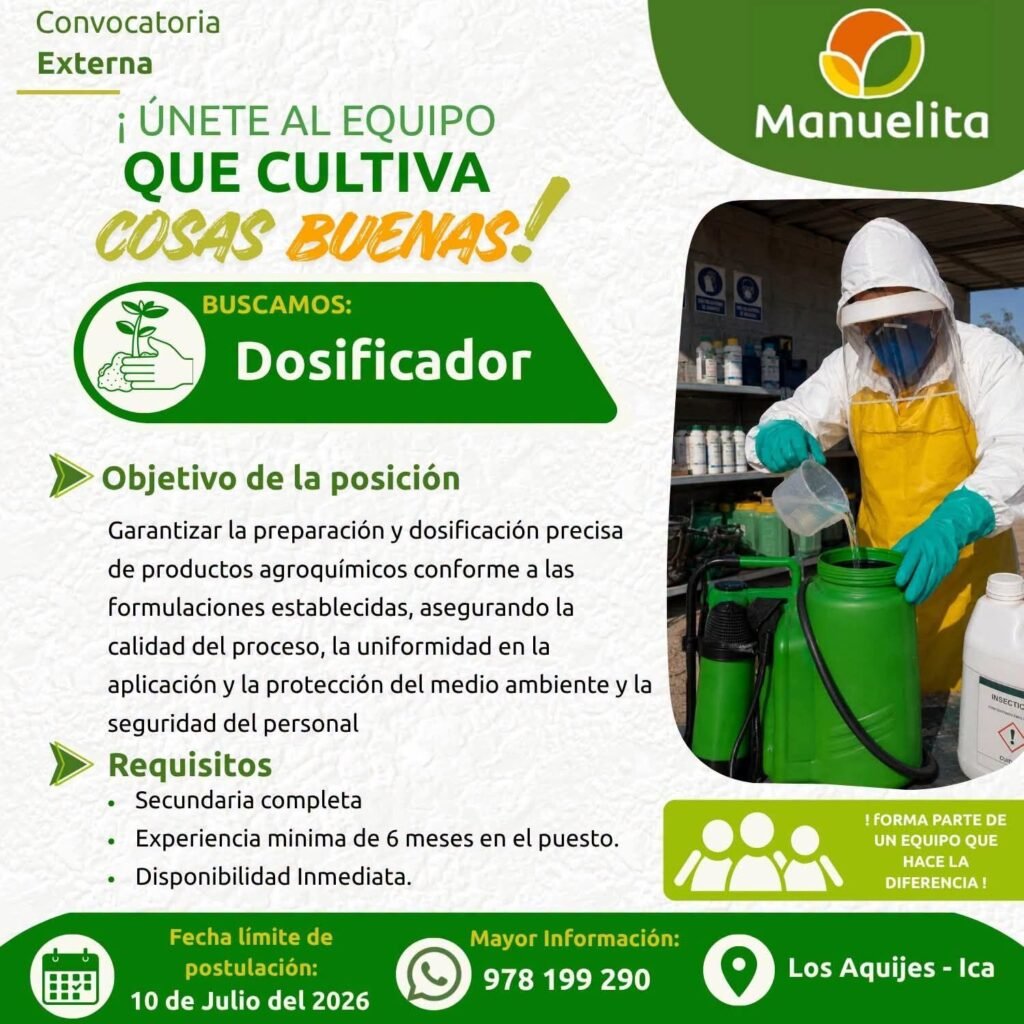Nuevas oportunidades laborales en Manuelita - Ica - Imagen 1