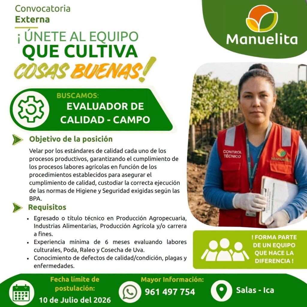 Nuevas oportunidades laborales en Manuelita - Ica - Imagen 2