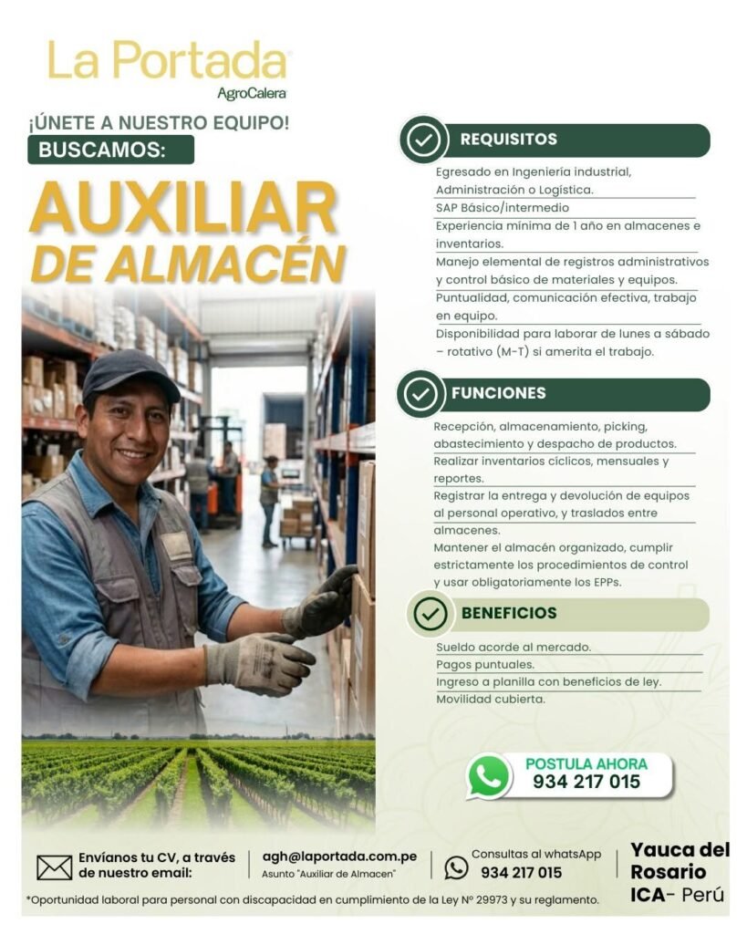 Nuevas oportunidades laborales en Agrocalera - Imagen 1