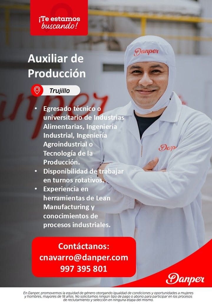 Auxiliar de Producción en Trujillo