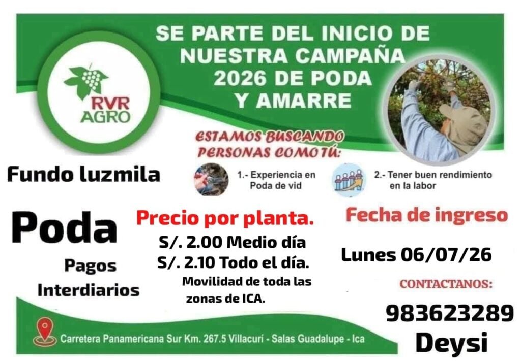 Campaña de poda y amarre en RVR AGRO 2026 - Imagen 1