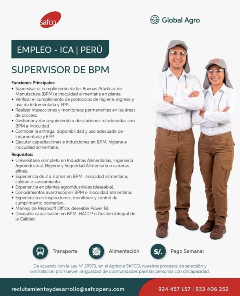 ¡Nuevas oportunidades laborales en el sector agroindustrial! - Imagen 1