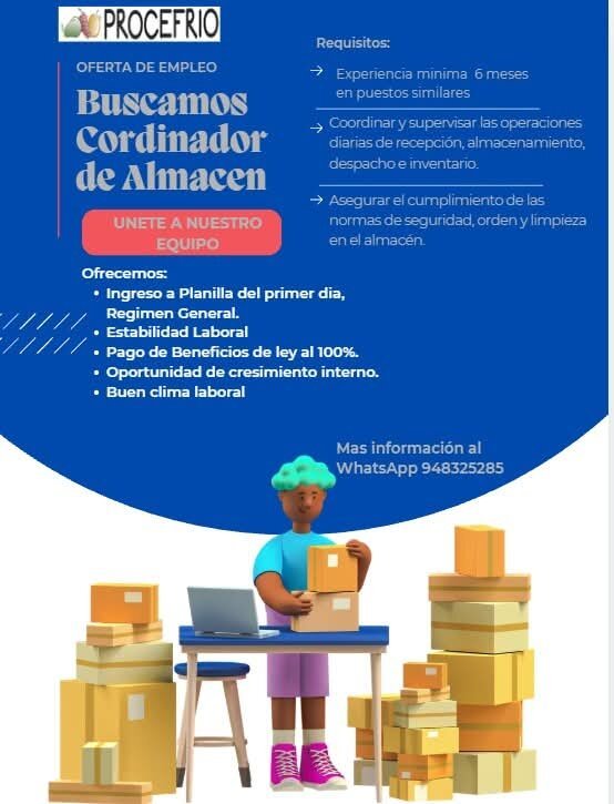 Coordinador de Almacén en Procefrio