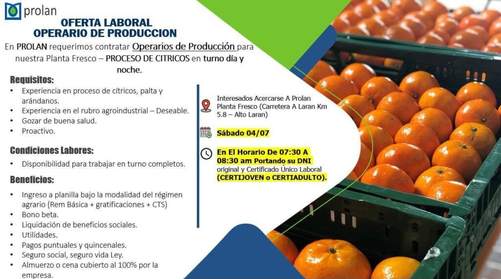 Operarios de Packing para Planta Fresco en Alto Laran - Imagen 1