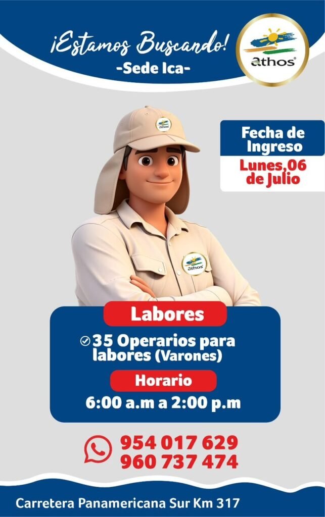 Operarios Agrícolas para Campo en Ica - Ingreso 06 de Julio - Imagen 1