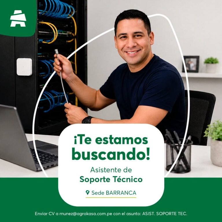 Asistente de Soporte Técnico en Agrokasa Barranca