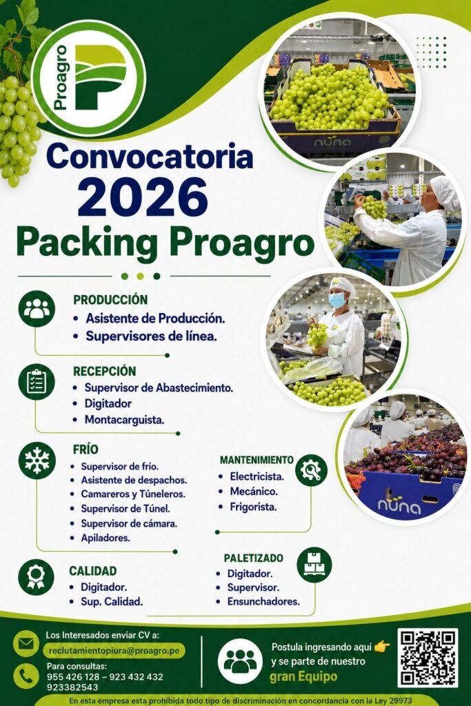 Convocatoria de packing para Proagro