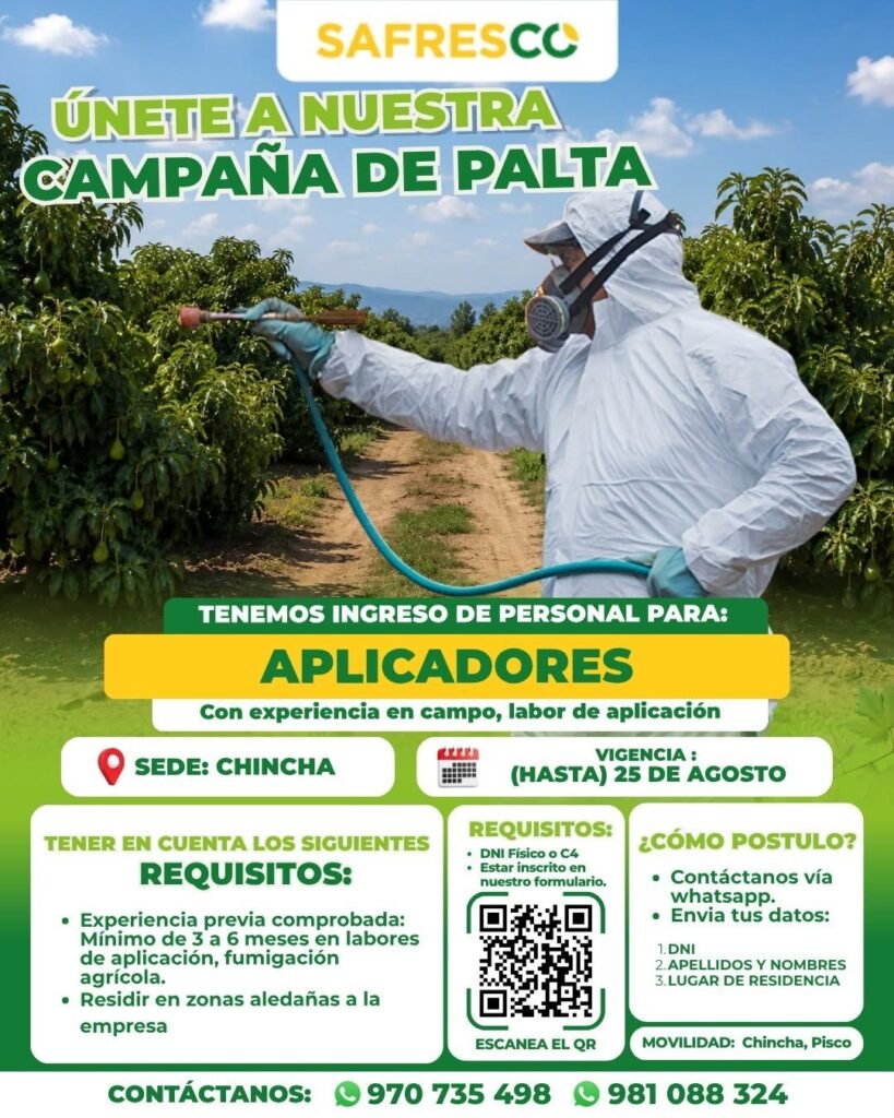 Aplicadores para cultivos de palta