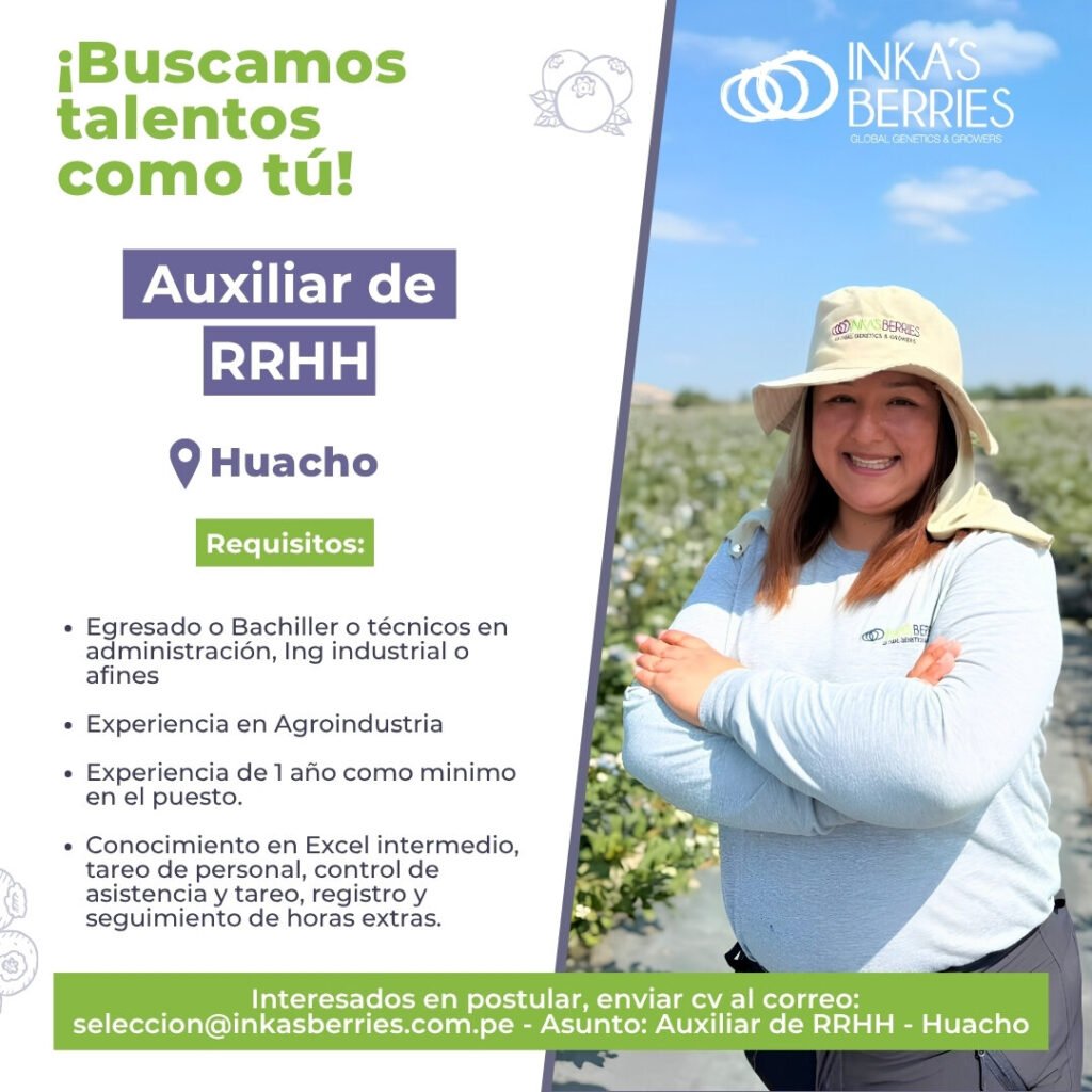 3 nuevas oportunidades para profesionales en Inka Berries