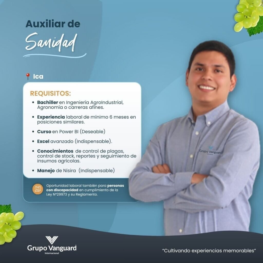 Auxiliar de Sanidad en Grupo Vanguard Internacional, Ica - Imagen 1