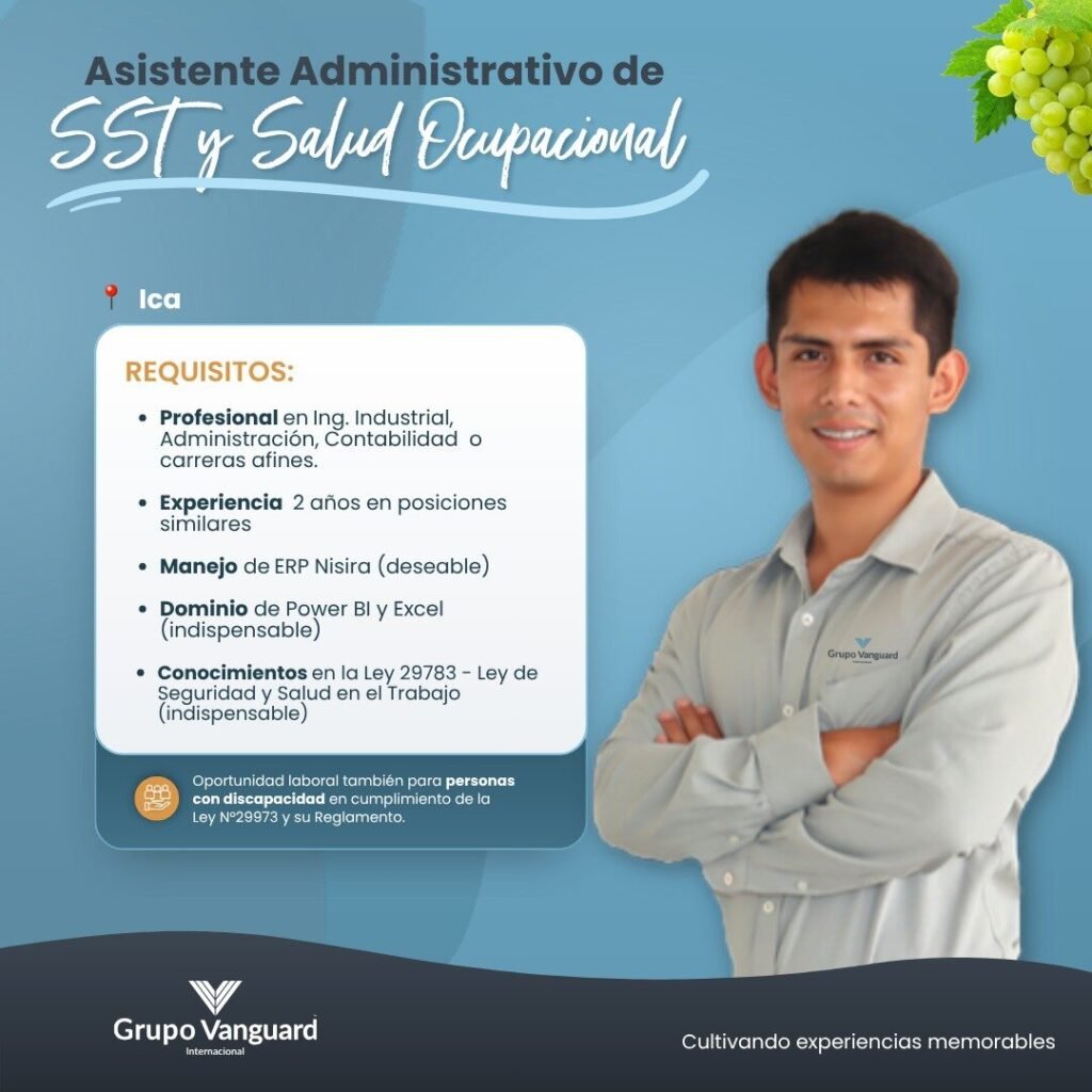 Supervisor de Calidad Campo en Pisco para Grupo Vanguard