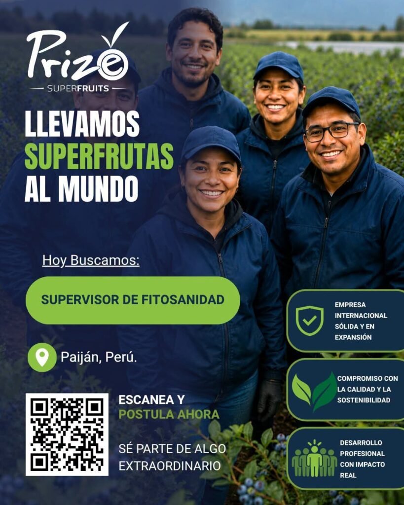 Supervisor de fitosanitario en Prize superfoods