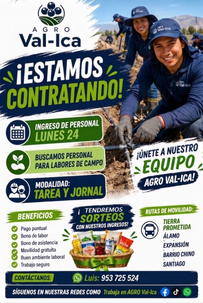 Personal para Labores de Campo en Agro Val-Ica, Ica - Imagen 1