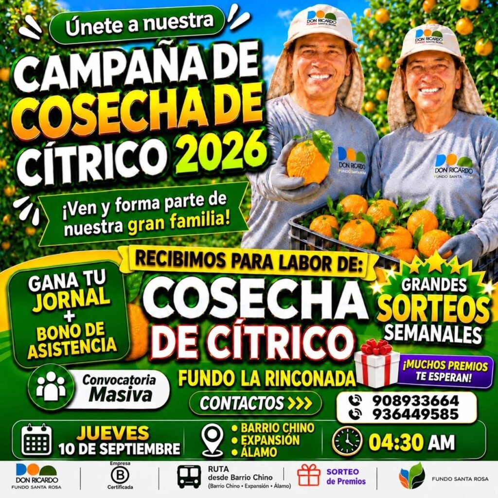 Se requiere personal en agricola Don Ricardo - Imagen 3