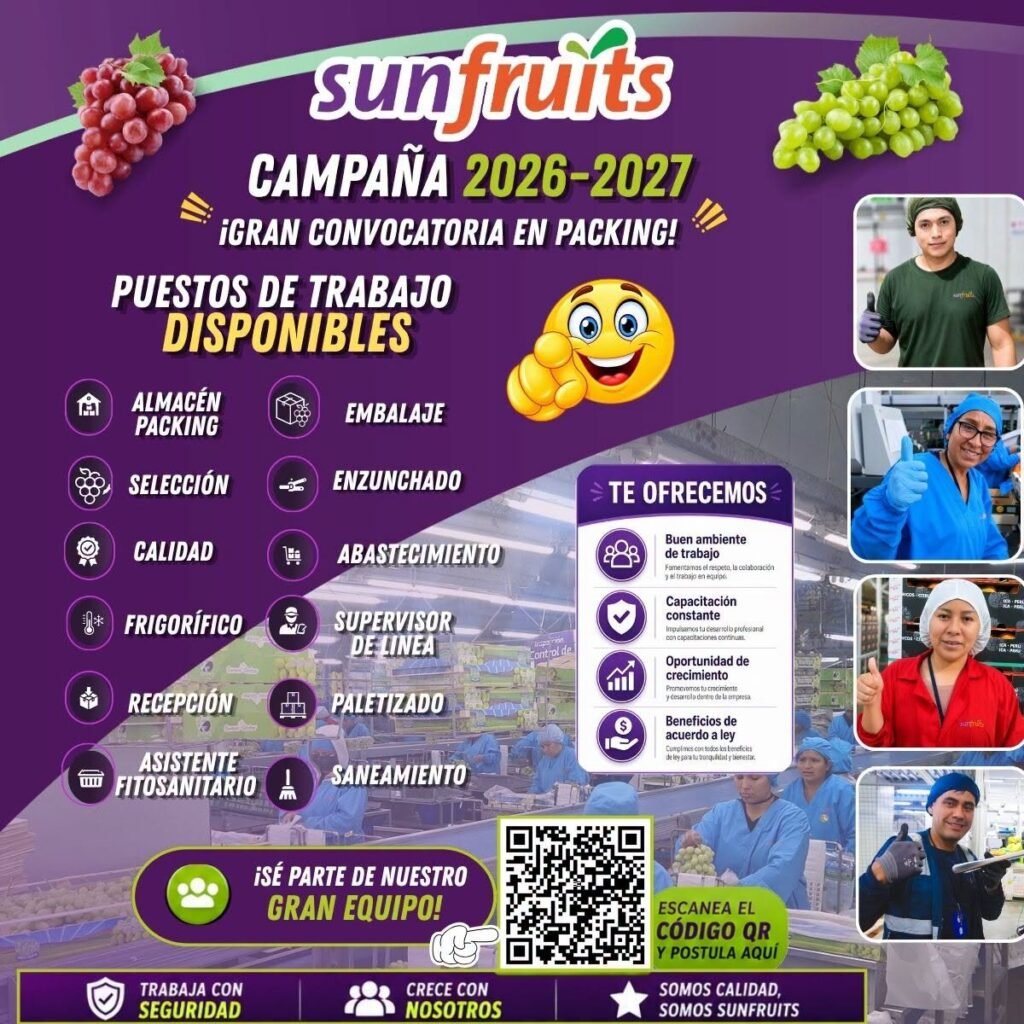 Inscripciones abiertas para la Campaña de Uva 2026–2027 de SUNFRUITS