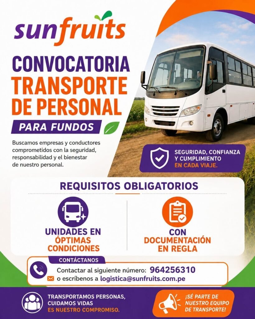 Transporte de personal para fundos