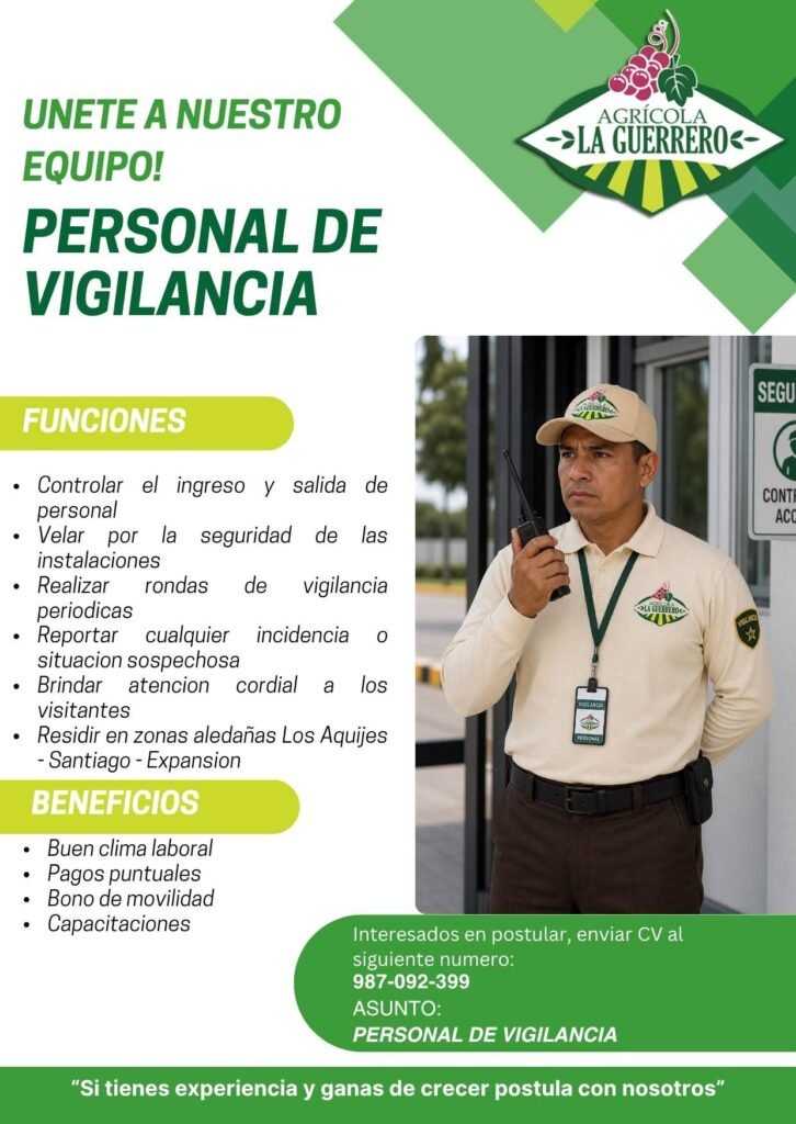 Personal de Vigilancia en Ica - Imagen 1