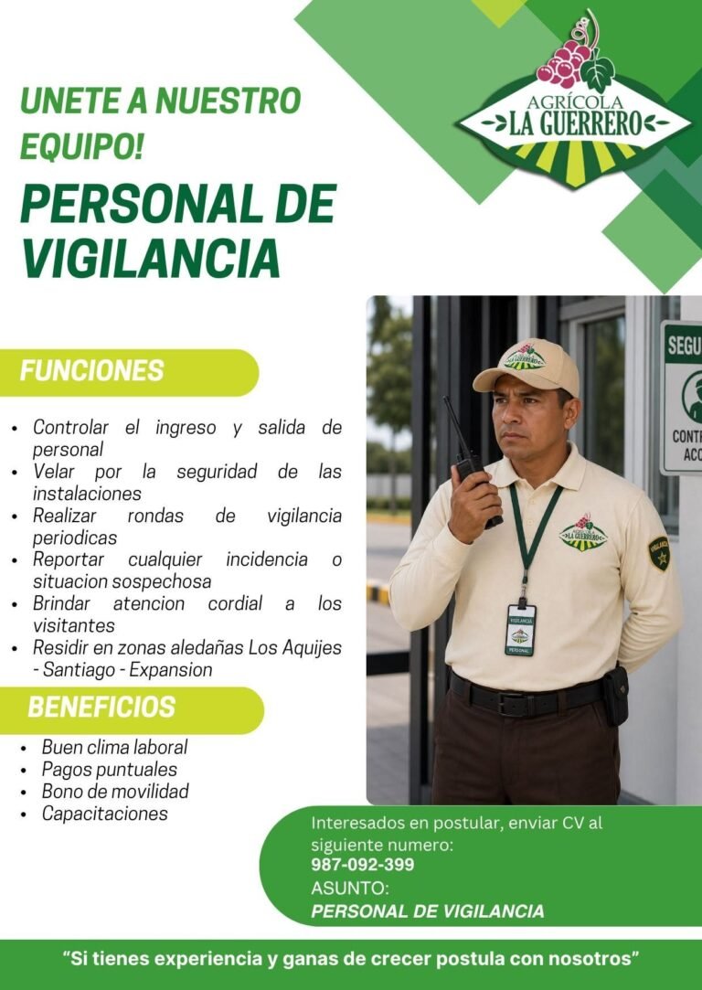 Personal de Vigilancia en Ica