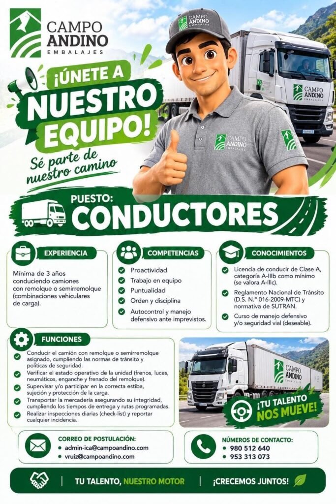 2 puestos de Conductores