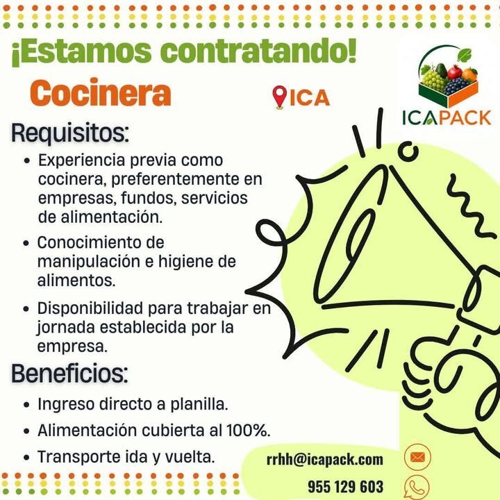 Cocinera para Icapack
