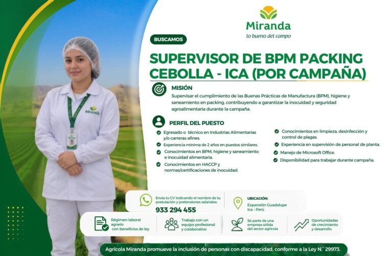 Supervisor de BPM Packing