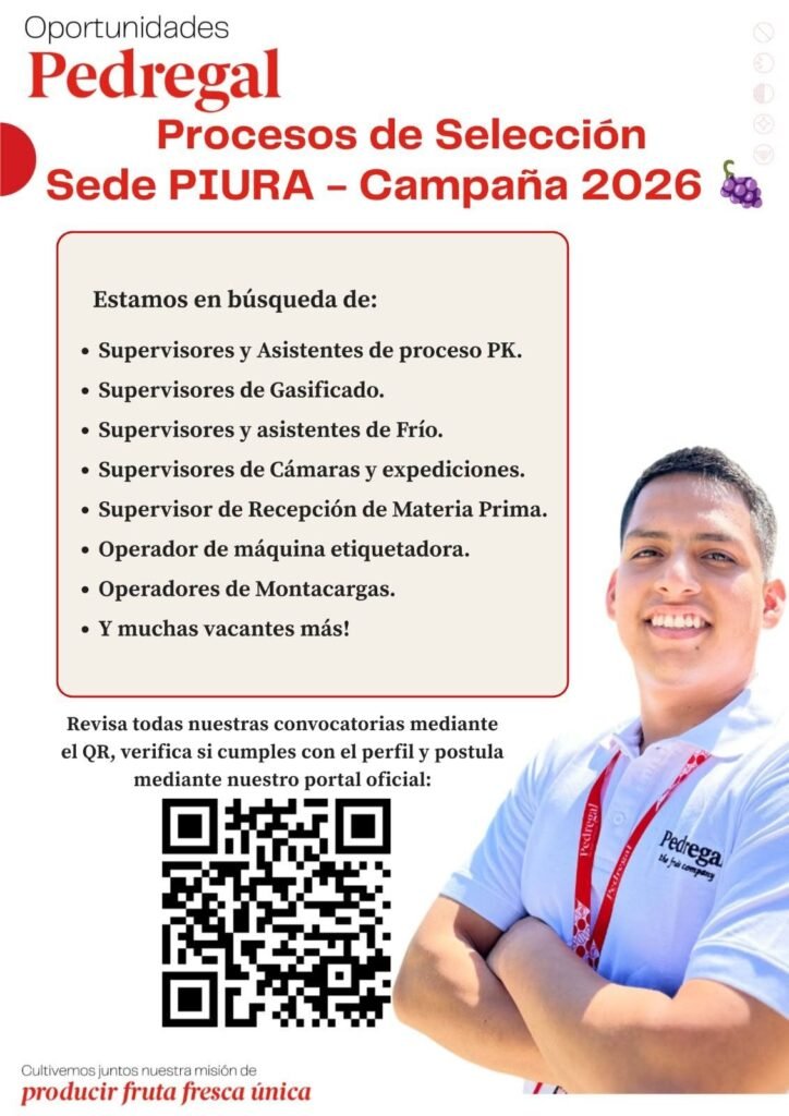 Personales para Campaña de packing de uva en Pedregal Piura