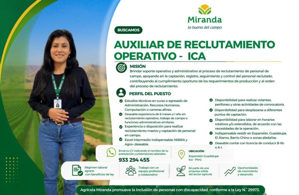 Auxiliar de Reclutamiento Operativo
