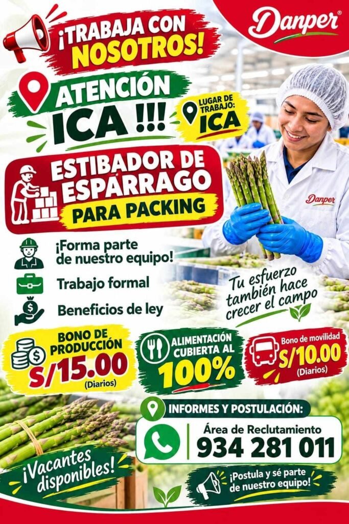 Estibador de esparrago para packing