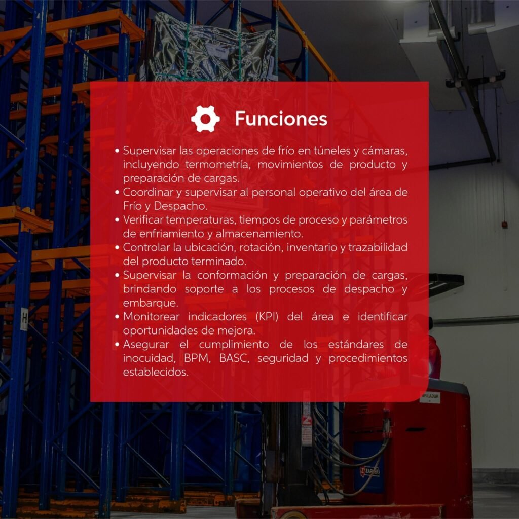 Supervisor de frio en planta de packing Safco - Imagen 2