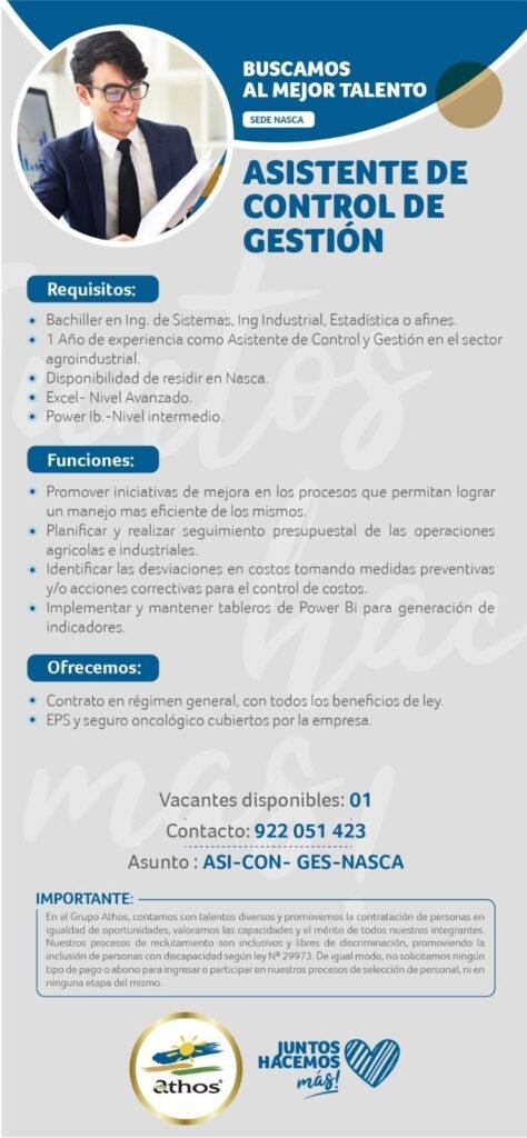 Oportunidades laborales en Athos - Imagen 2