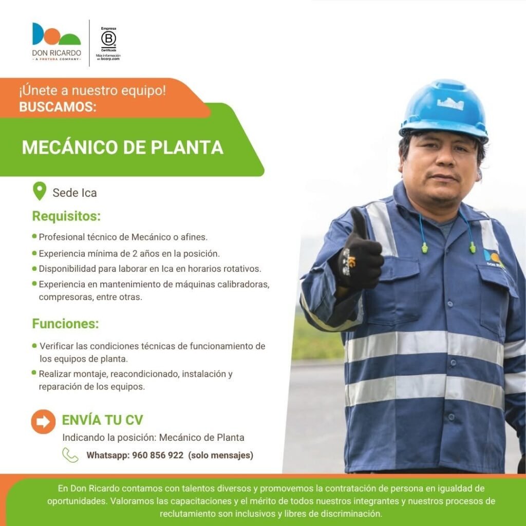 Nuevas oportunidades laborales en Agricola Don Ricardo - Imagen 4