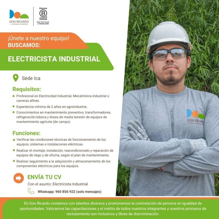 Nuevas oportunidades laborales en Agricola Don Ricardo