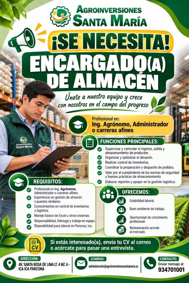 Encargado(a) de Almacén