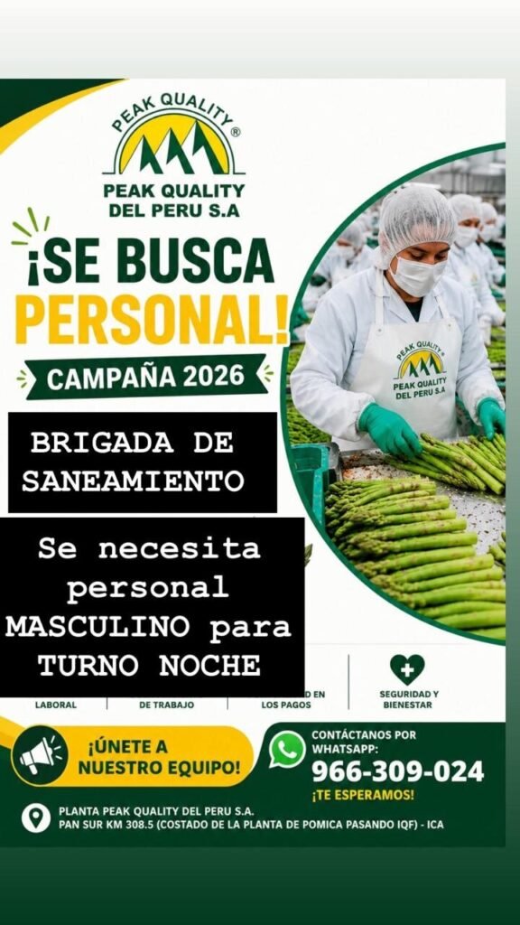 Personal para saneamiento