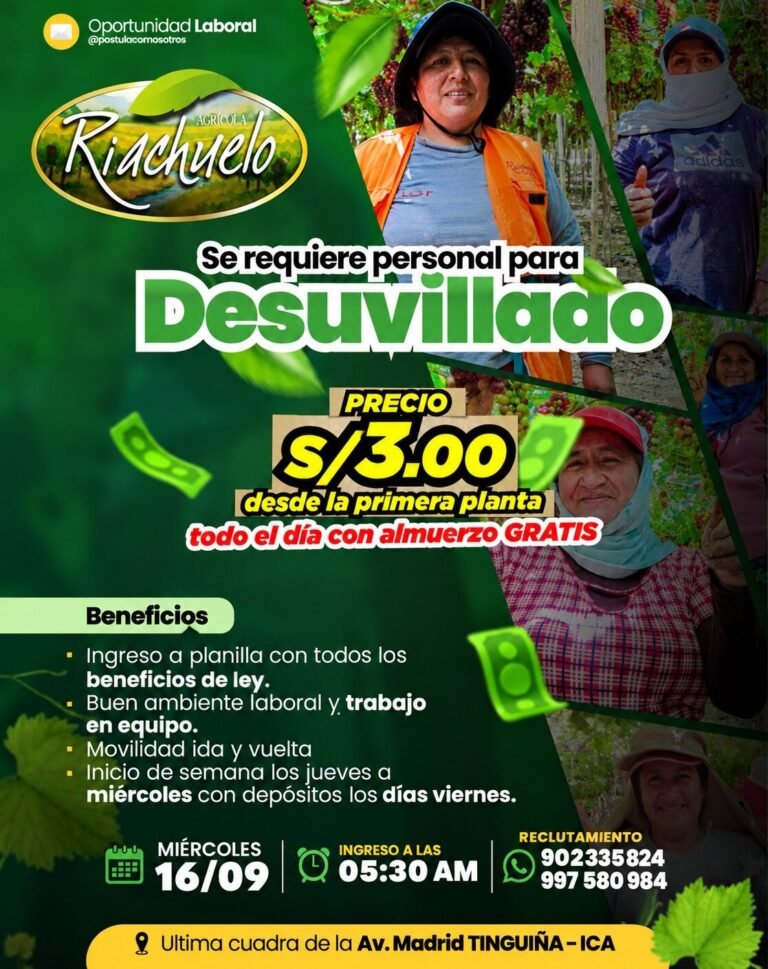 Desuvillado en Agricola Riachuelo