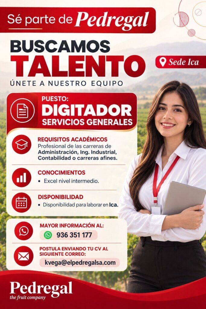 Digitador para servicios generales