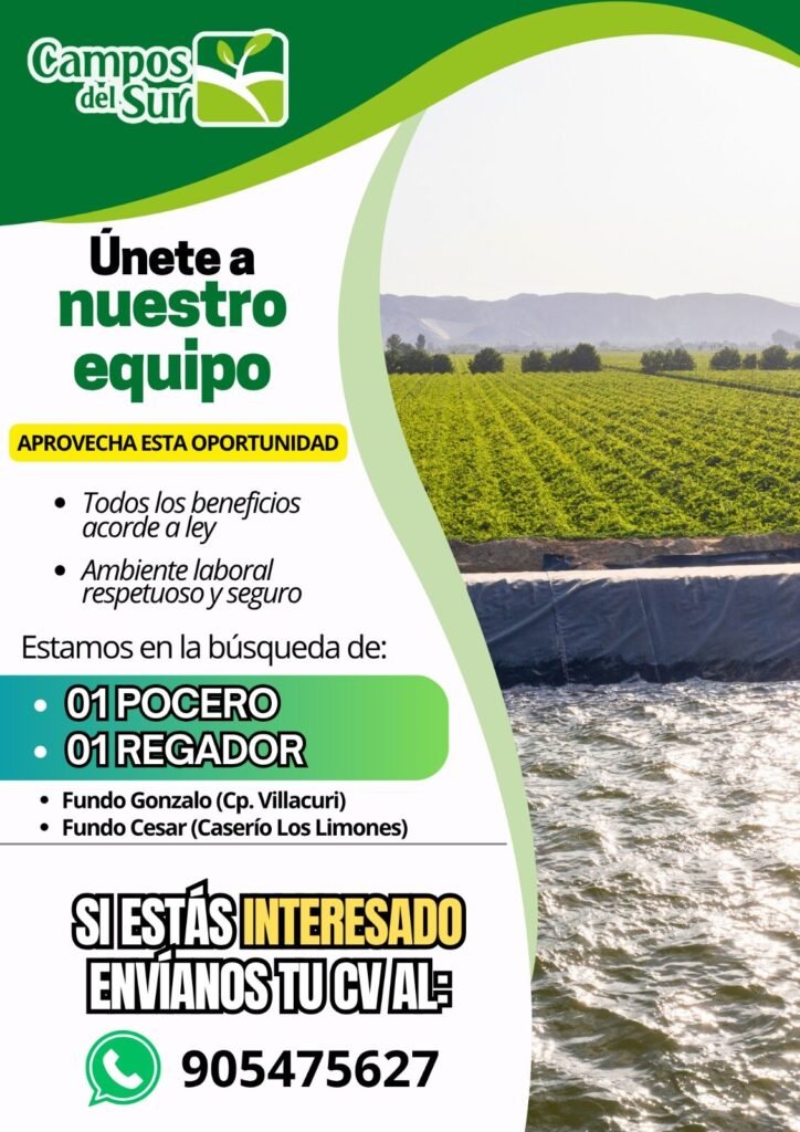 Personal para posero y regador - Imagen 1