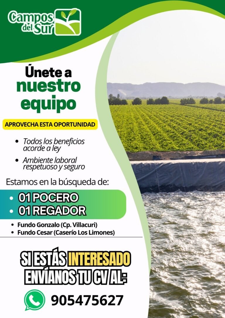 Personal para posero y regador
